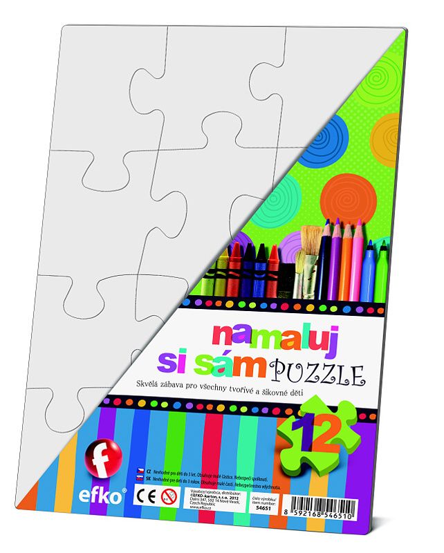 Namalujte si vlastní puzzle obdélník 12 dílků